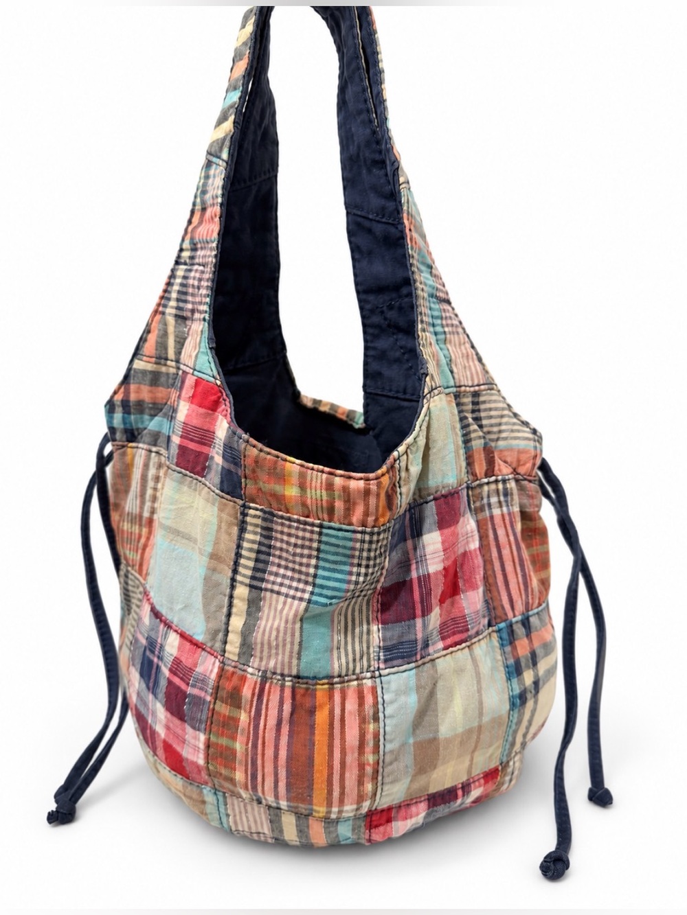 Madras Patchwork Plaid Fall Hobo Shoulder Carryall Bag